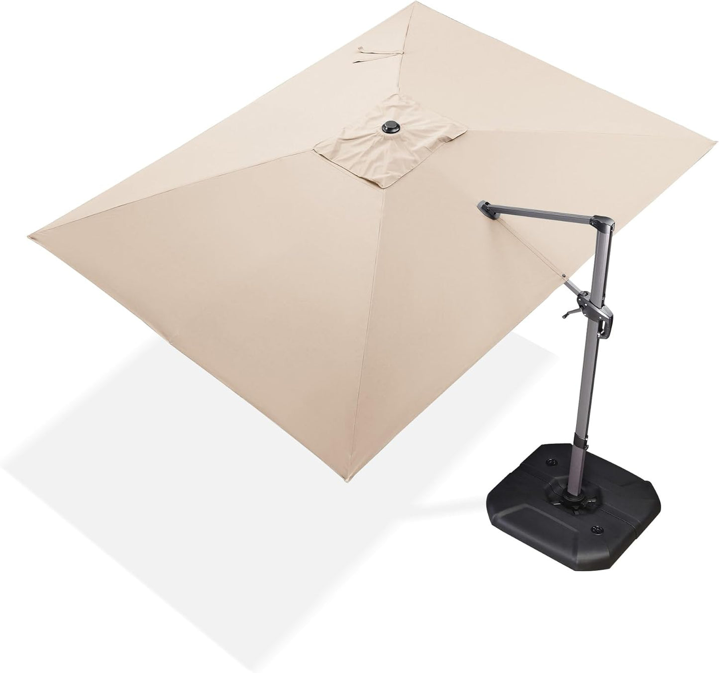 9' X 11.5' Patio Umbrella Outdoor Cantilever Rectangle Umbrella Aluminum Offset Umbrella with 360-Degree Rotation for Garden Deck Pool Patio, Grey