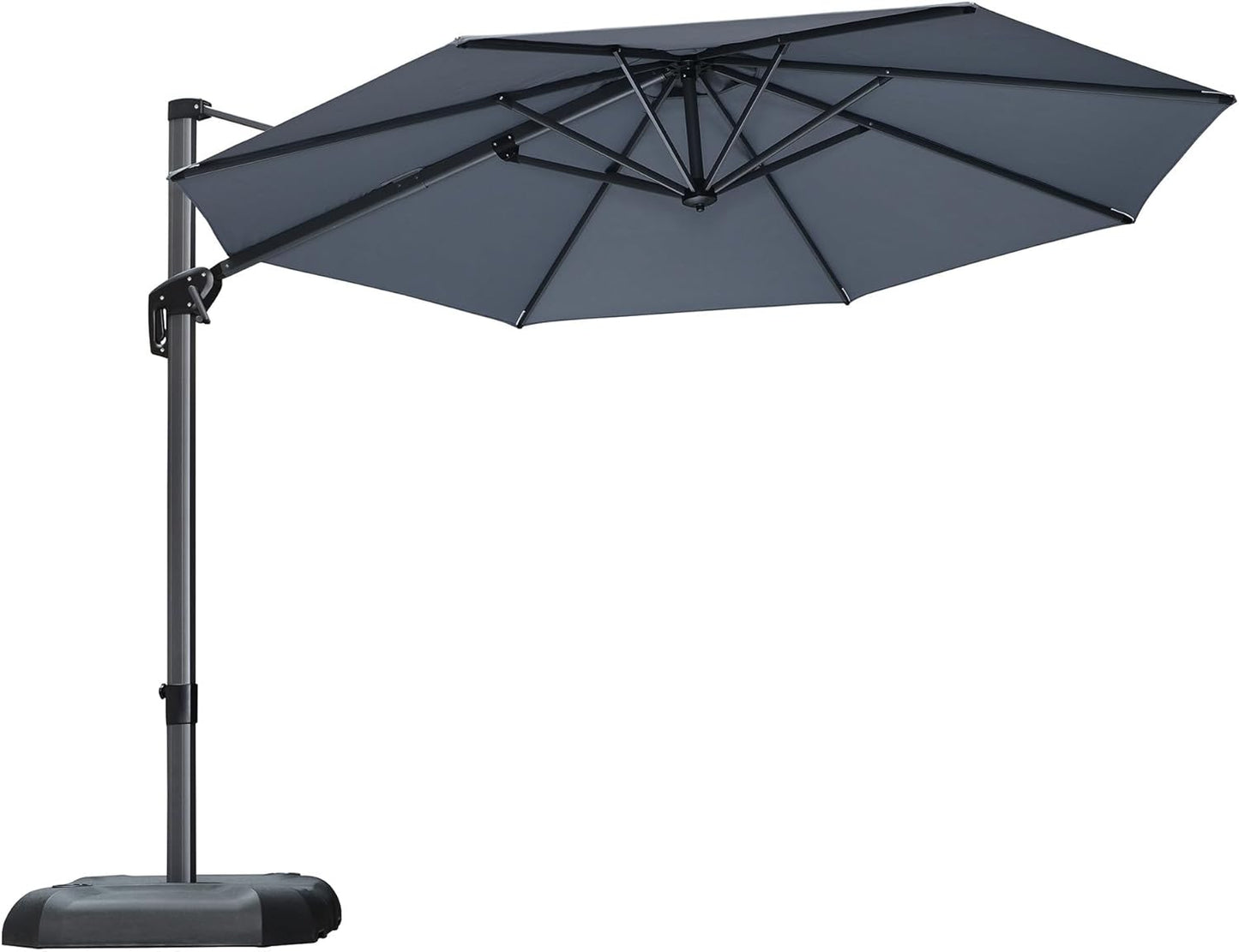 9' X 11.5' Patio Umbrella Outdoor Cantilever Rectangle Umbrella Aluminum Offset Umbrella with 360-Degree Rotation for Garden Deck Pool Patio, Grey