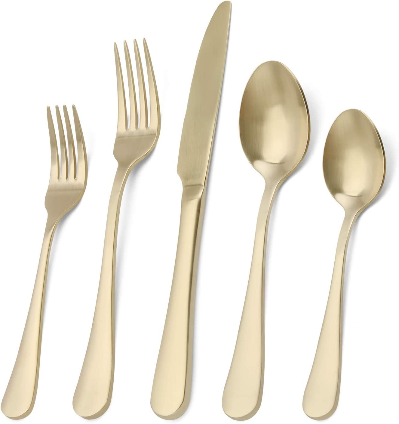 Matte Black Silverware Set, Satin Finish 20-Piece Stainless Steel Flatware Set,Kitchen Utensil Set Service for 4,Tableware Cutlery Set for Home and Restaurant, Dishwasher Safe
