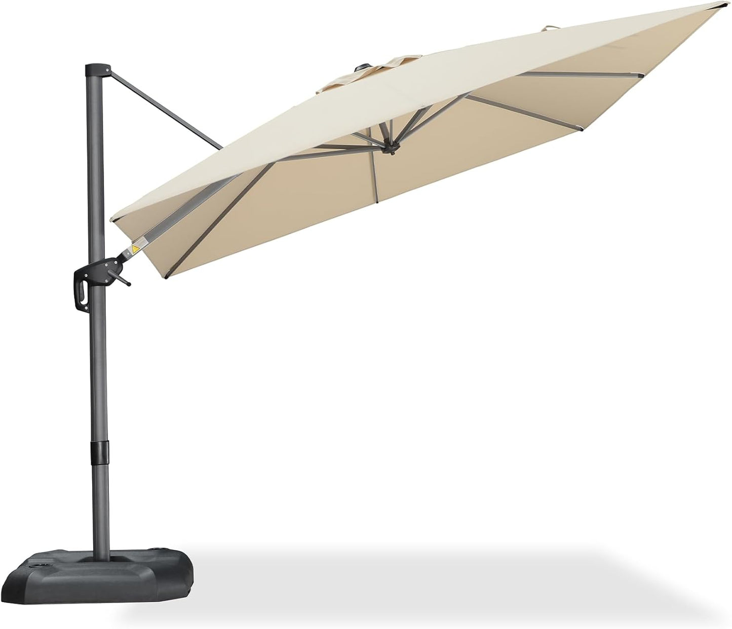 9' X 11.5' Patio Umbrella Outdoor Cantilever Rectangle Umbrella Aluminum Offset Umbrella with 360-Degree Rotation for Garden Deck Pool Patio, Grey