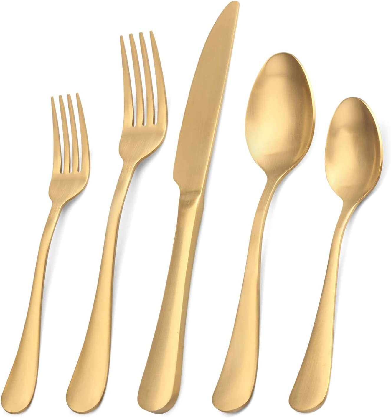 Matte Black Silverware Set, Satin Finish 20-Piece Stainless Steel Flatware Set,Kitchen Utensil Set Service for 4,Tableware Cutlery Set for Home and Restaurant, Dishwasher Safe