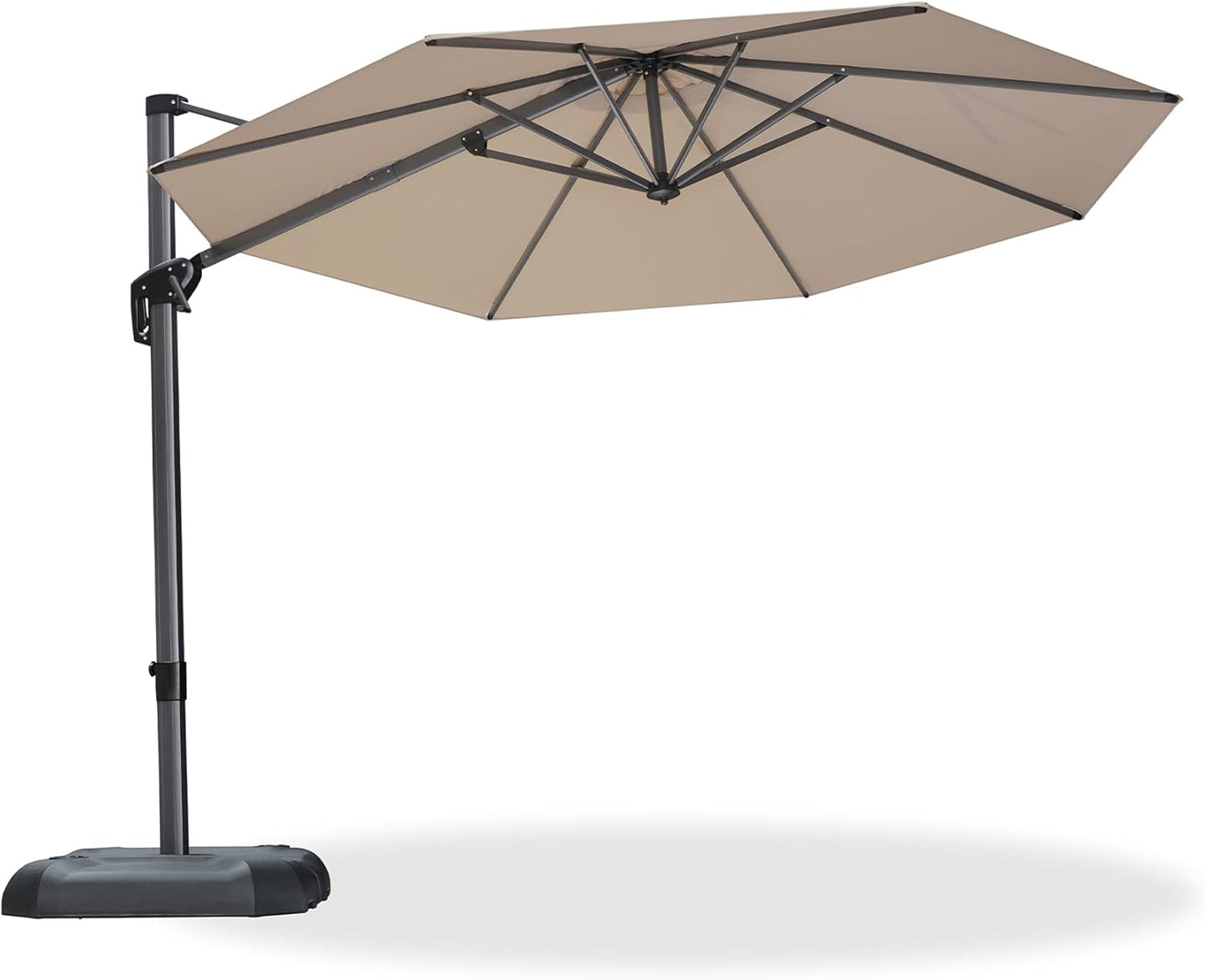 9' X 11.5' Patio Umbrella Outdoor Cantilever Rectangle Umbrella Aluminum Offset Umbrella with 360-Degree Rotation for Garden Deck Pool Patio, Grey