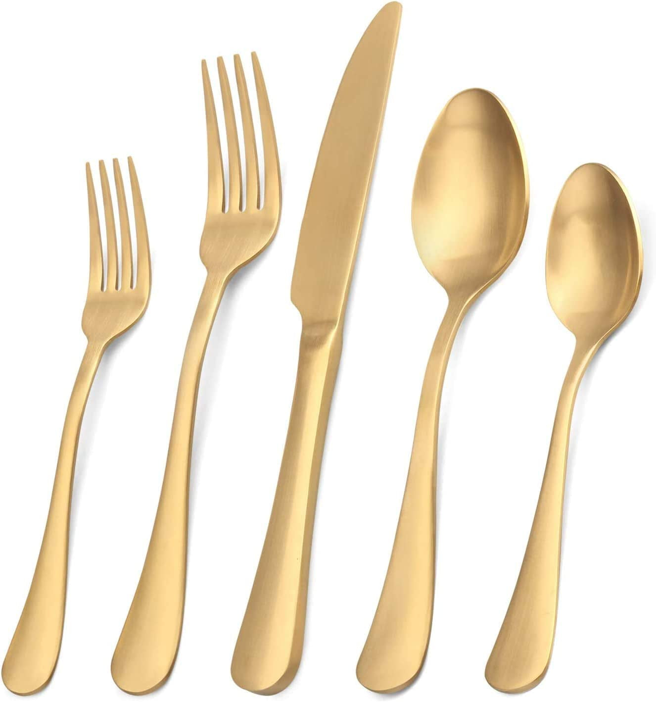 Matte Black Silverware Set, Satin Finish 20-Piece Stainless Steel Flatware Set,Kitchen Utensil Set Service for 4,Tableware Cutlery Set for Home and Restaurant, Dishwasher Safe