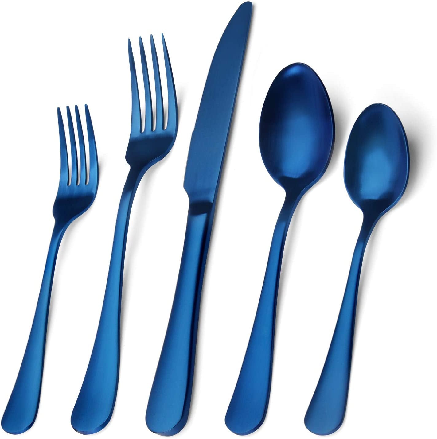 Matte Black Silverware Set, Satin Finish 20-Piece Stainless Steel Flatware Set,Kitchen Utensil Set Service for 4,Tableware Cutlery Set for Home and Restaurant, Dishwasher Safe
