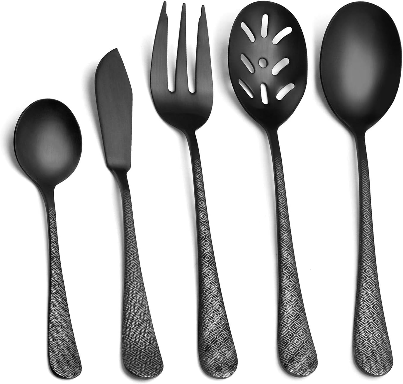 Matte Black Silverware Set, Satin Finish 20-Piece Stainless Steel Flatware Set,Kitchen Utensil Set Service for 4,Tableware Cutlery Set for Home and Restaurant, Dishwasher Safe